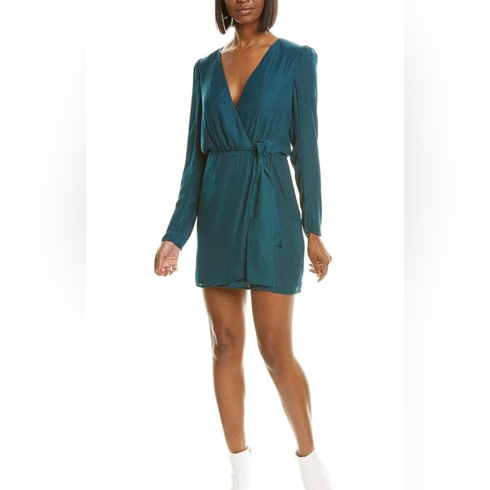 Leyden Women’s Small Wrap Dress Long Sleeve Green